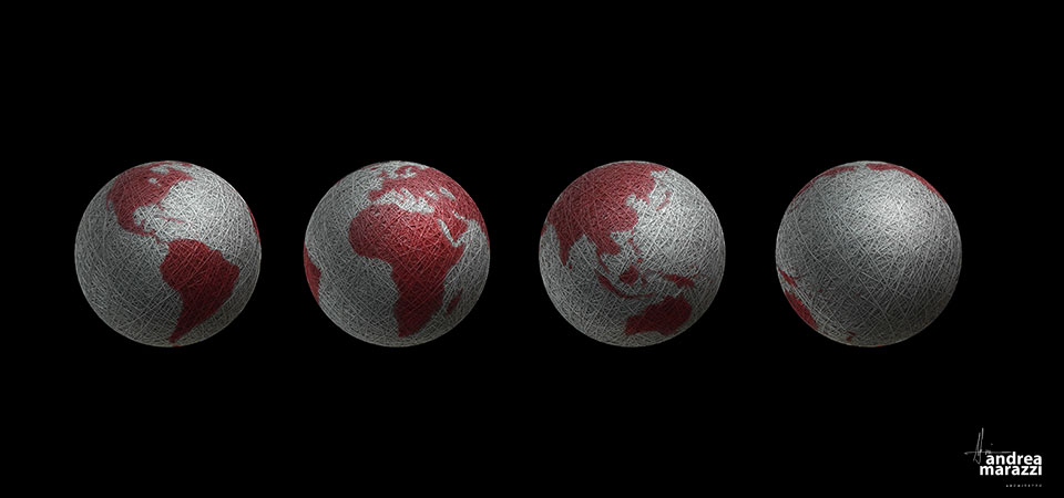 Mappamondo in corde naturali - diametro 100 cm